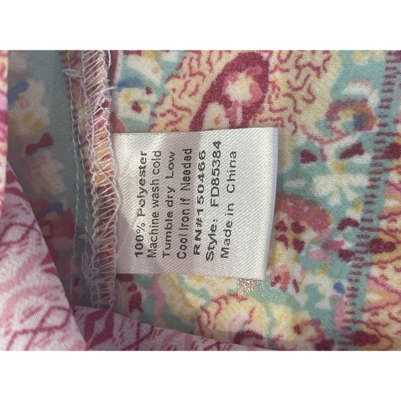 Fun2Fun Flutter Sleeve Womens Blouse Pink Paisley Floral V-Neck L Top Stitch Fix - Picture 4 of 7